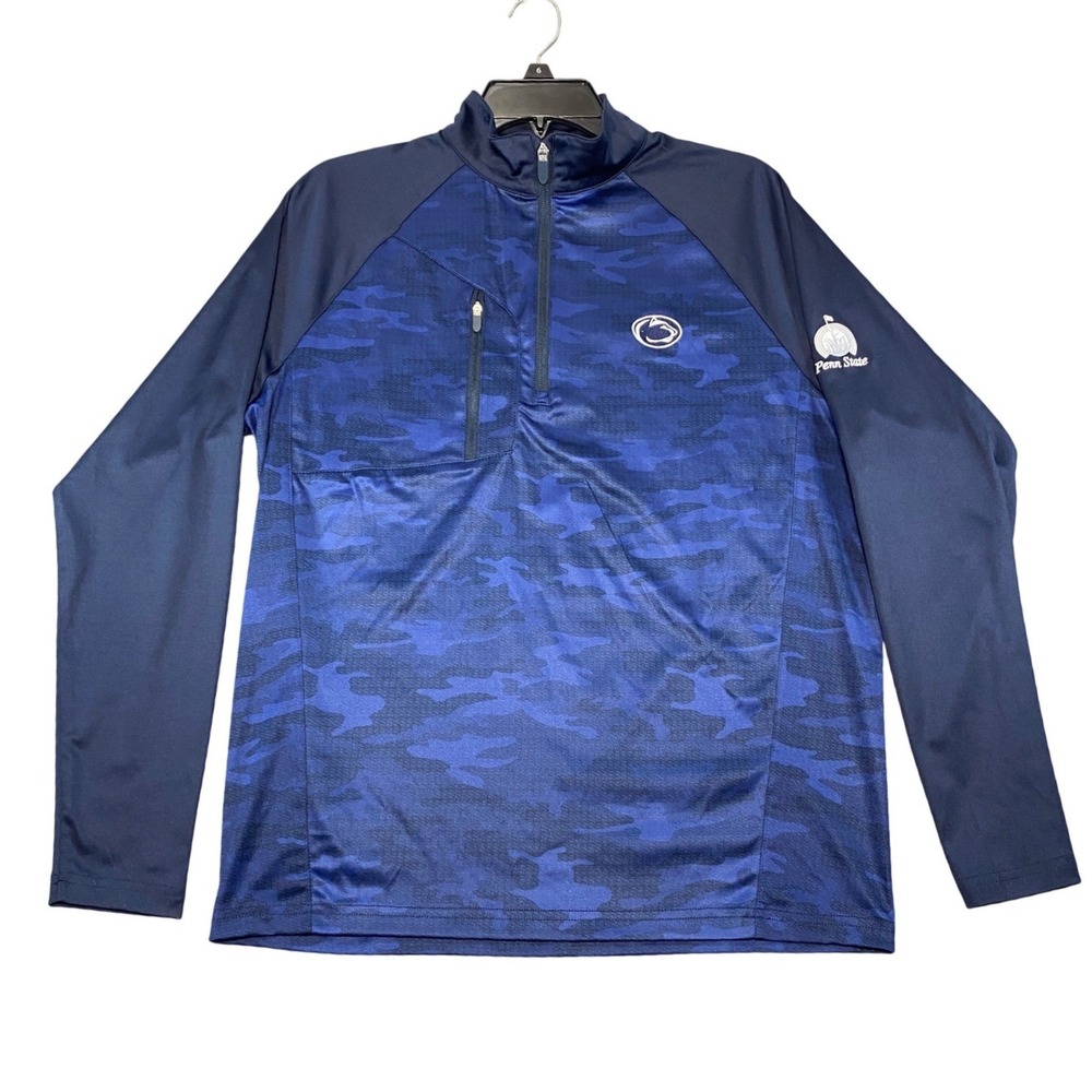 Ahead Penn State Nittany Lions Mens Small Blue Camo 1/4 Zip Golf Pullover